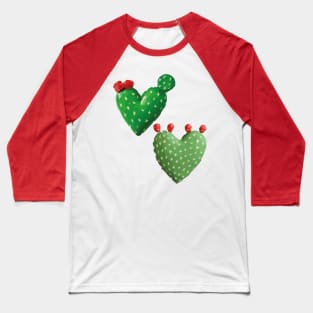 Cactus heart nopal adorable prickly pear set mexican kawaii pattern Baseball T-Shirt